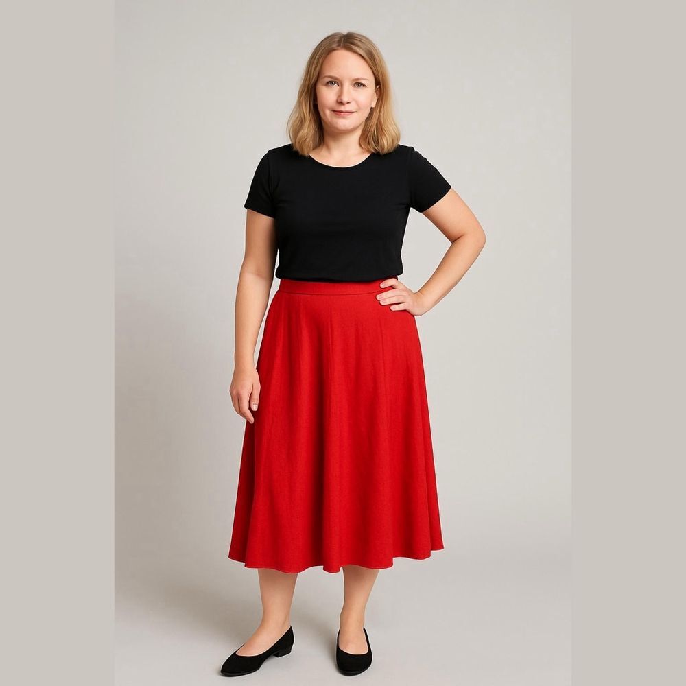 BFA Classics Red Midi Skirt Women's Size 22W